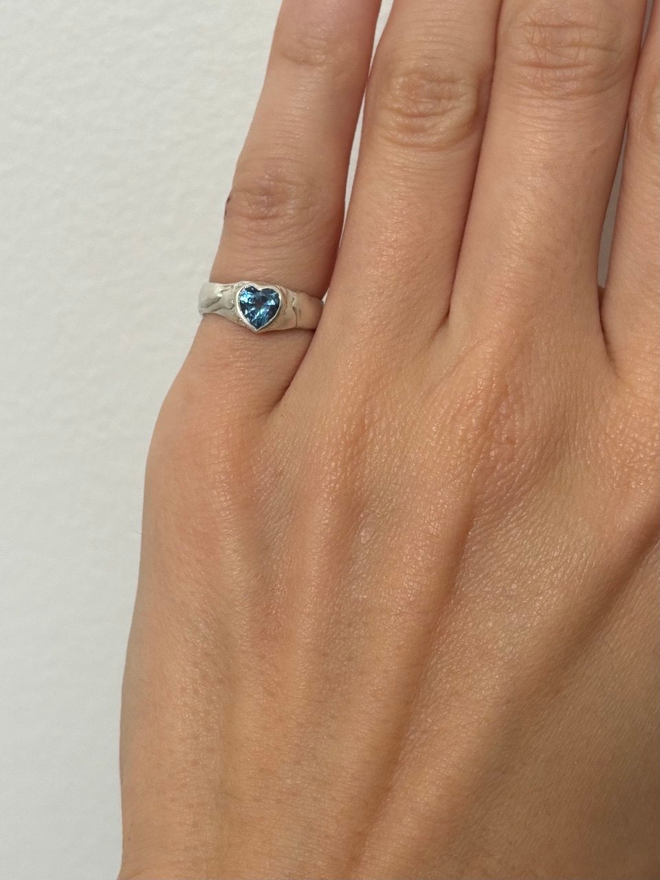 Blue Heart Pinkie Ring
