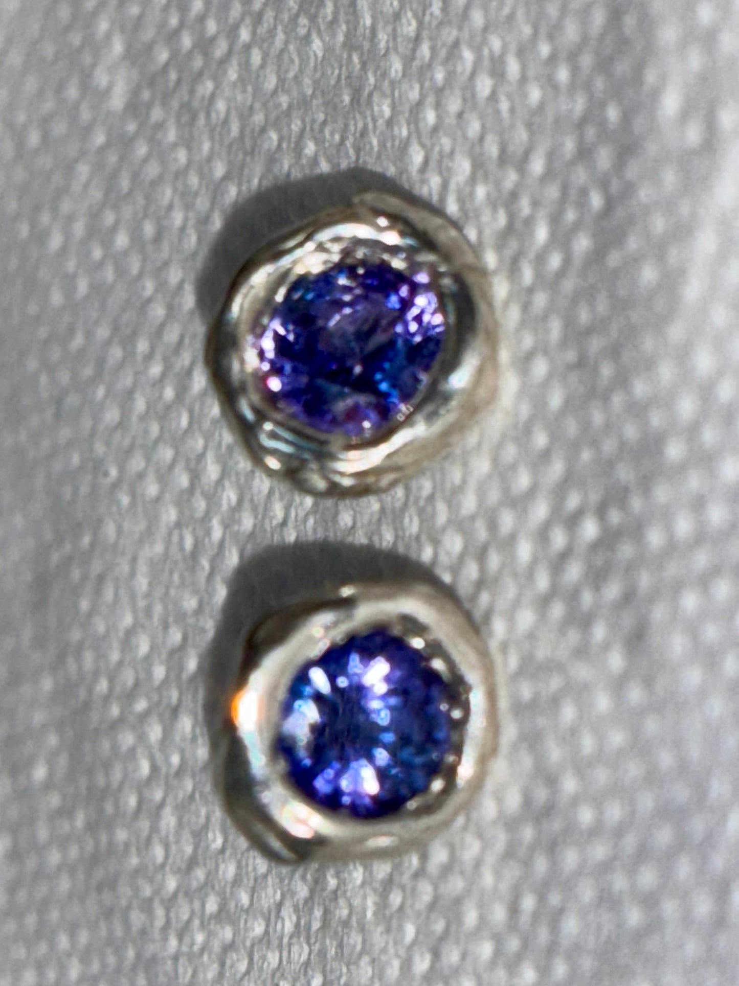 Tanzanite Organic Earrings