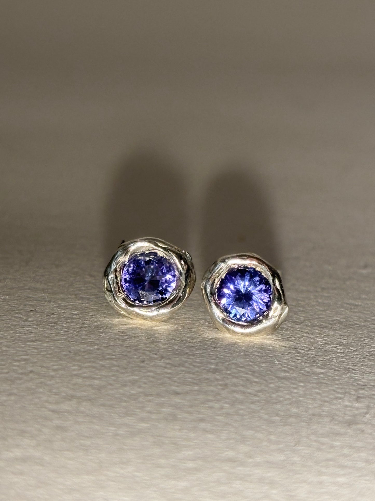 Tanzanite Organic Earrings