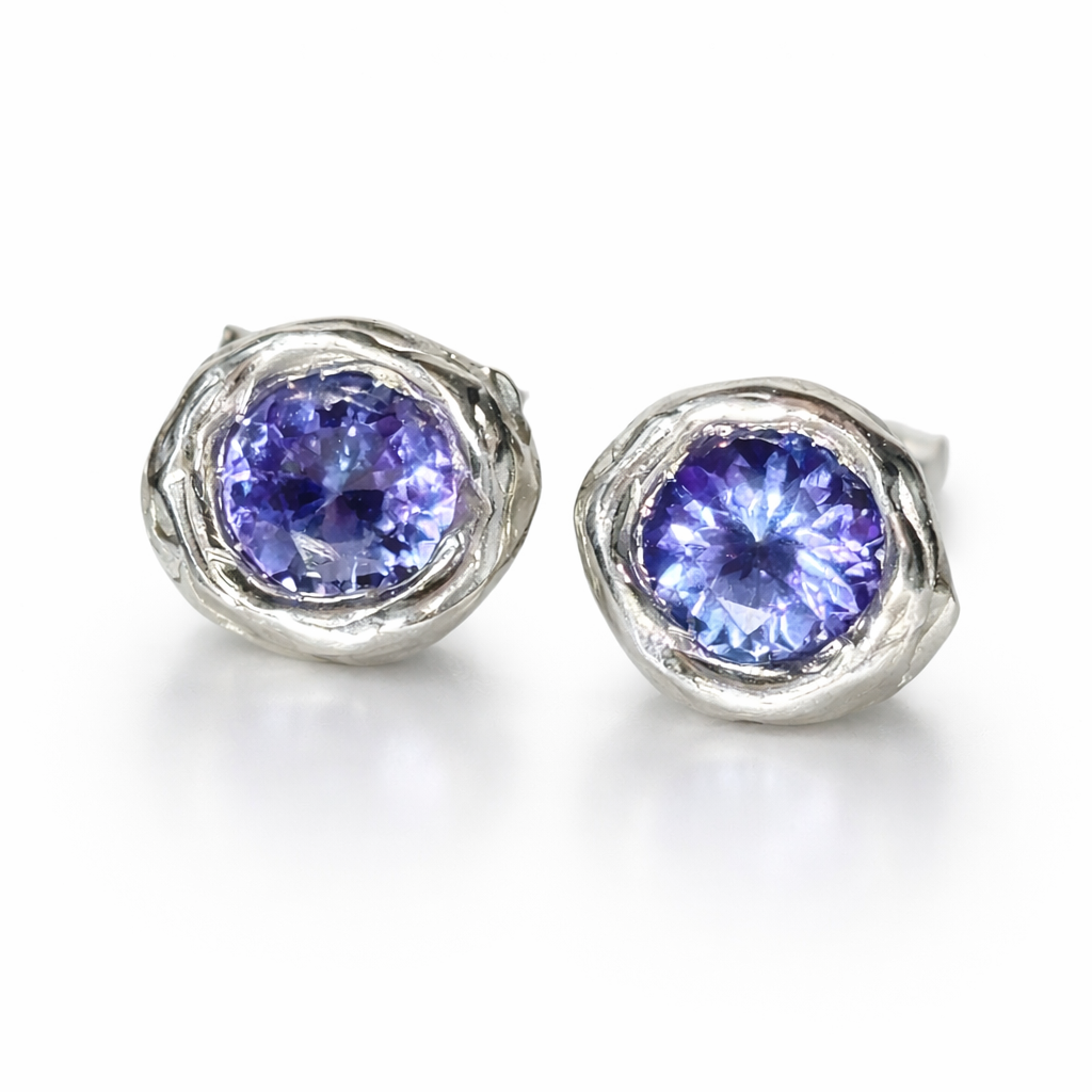 Tanzanite Organic Earrings
