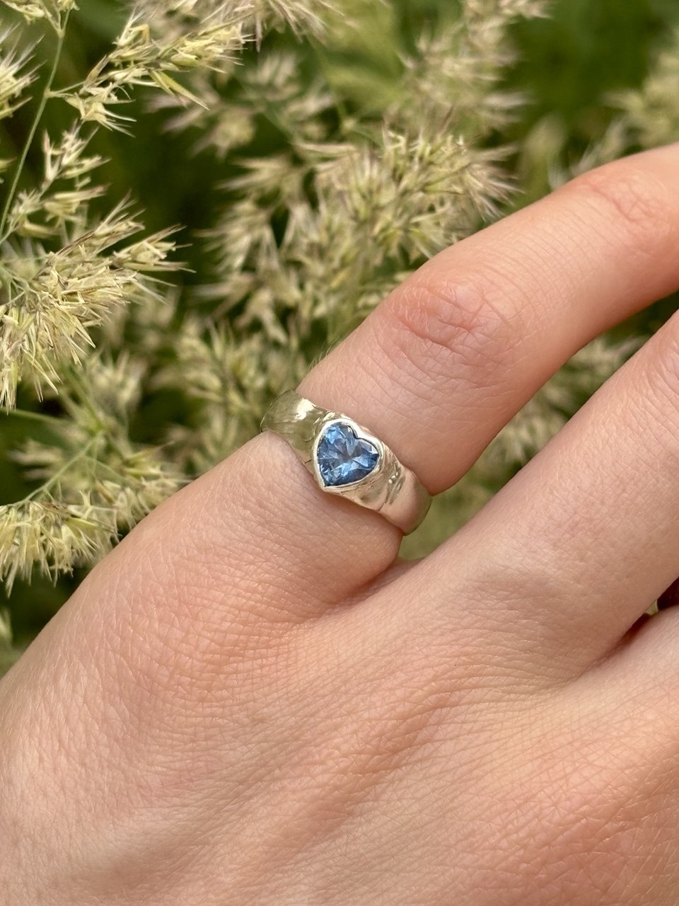 Blue Heart Pinkie Ring