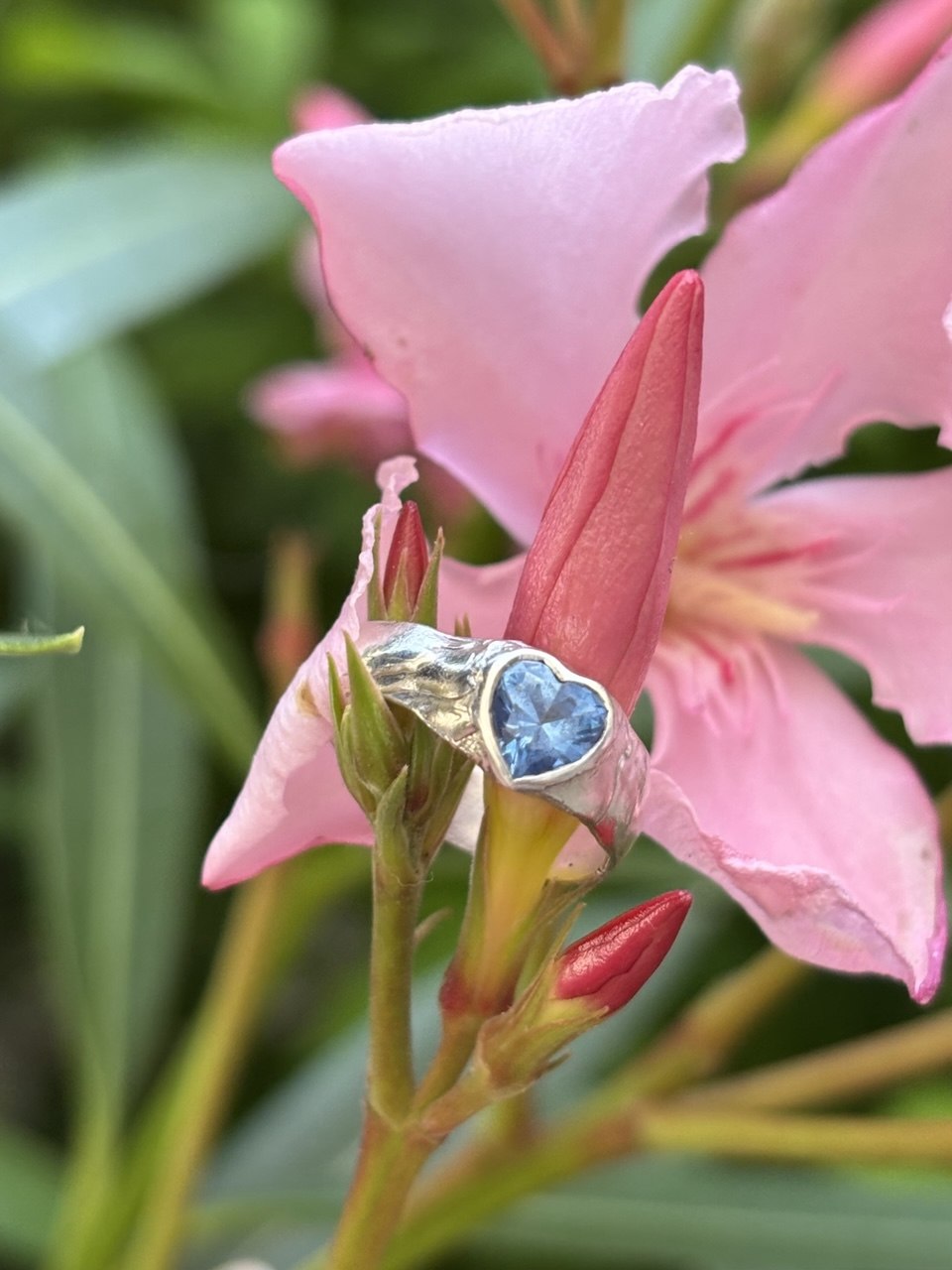 Blue Heart Pinkie Ring
